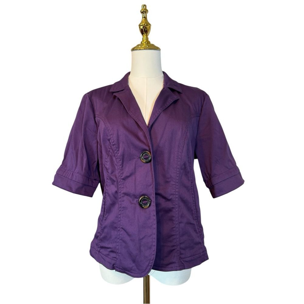 Coldwater Creek Rich Purple Fitted Blazer Buttons L 12